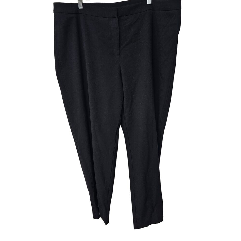 Susan Graver Trouser Pants Womens Plus 20W Black High Waisted Cropped Stretch